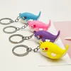 I Bulk Cartoon Whale Keychains Pendant Soft PVC Rubber Dock Bag Car Keychains smycken Student gåva