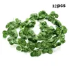 Dekorativa blommor 12 Pack 2m Artificial Ivy Garland Fake Leaf Plant Vine Hanging Leaves Garlands For Wedding Party Garden Kitchen Green