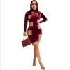 Casual Dresses Cutubly Dress Women Sexy Mini Vestidos 2023 Spring BodyCon Long Sleeve Mesh Patchwork Velvet Slim Party Clothes Clubwear