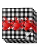 Serviette de Table rouge amour coeur noir et blanc Plaid 4/6/8 pièces cuisine 50x50cm serviettes plats de service produits textiles pour la maison