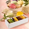 Present Wrap 10 PCS Kraft Macaron Boxes med Clear Display Window Wedding Party