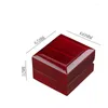 Jewelry Pouches Arrivals Wooden Wedding Ring Pendant Box With LED Light Small Trinket Jewellery Gift Storage Display Case
