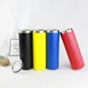 20oz Powder Coated STRAIGHT Tumbler Stainless Steel Tumbler slim Tumbler Vacuum Insulated Beer Coffee Mugs with Lid and Straw 21colors