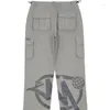 Cargo Pants Harajuku Casual Loose Punk Rock Straight Wide Leg Trouser Streetwear Y2K Retro Street Trend Overalls