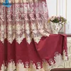 Cortina de cortina de cortinas de chenille de estilo europeu para quarto de estar bordado bordado bordado telas de janela de tule acabado