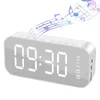 Dekorativa figurer Blue Tooth Speaker Clock Creative Wireless 2 In 1 Digital Display LED Mirror Screen