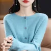 Kvinnors stickor Tees Oneck Cardigans Knitwears Sweaters For Women Clothing 100 Wool Spring Sticked Cashmere Coat Autumn Fashion Jackets Luxury Tops 230317