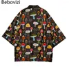 Camisas de praia com estampa de cogumelo Moda Kimono japonês Plus Size 5XL 6XL Robe Cardigan Camisas masculinas Yukata Haori Roupas femininas