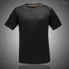 Men's T Shirts Tactical Lapel Quick-drying T-shirt Moisture-absorbing Casual Round Neck Short Sleeve Stretching Shirt Fitness Clothing