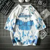 Camisetas masculinas T-shirt Butterfly Men Street Fashion Summer O-Gobes Tshirt Hip Hop Harajuku Tee Loose Casal Tops