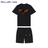Wangcai01 Wangcai01 Мужские спортивные костюмы 2023 Trapstar Printed Men Men's Men's Men's Brand Короткие шорты для футболки. Случайный спортивный набор 0318H23 0318H23