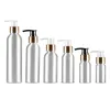 Flytande tvåldispenser 24pc/party tomma pumpflaskor silver aluminium flytande tvål dispenser containrar kropp lotion grädde spray flask kosmetisk behållare 230317