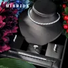 Necklace Earrings Set Fashion Luxury Floral 4PCS DUBAI For Women Wedding Cubic Zircon Crystal CZ African Bridal N-51