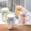 Mugs 420ml Cup Creative Personality Trend Mug Lovely Ceramic Water Girl Lovers Starry Sky Office With Cover Coffee Milk