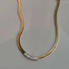 Chains Colored Gemstone Herringbone Chain Necklaces Men Elegant Stainless Steel Minimalist Necklace Green Pink Red Stone Jewelry 2023