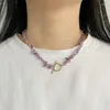 Hänge halsband enkla ametister halsband oregelbundna naturliga stenguld färg charm mode kvinnlig boho stil choker för kvinnor smycken