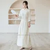 Etnik Giyim 2023 Çince Geliştirilmiş Qipao Geleneksel Cheongsam Elbise Kadın Ulusal Çiçek Nakış Vestidos Hanfu Zen