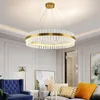 Lampes suspendues De Luxe LED Lustre Lampe En Cristal Pour Salon Chambre Éclairage Moderne Cercle Hanglamp Loft Lumière Nordic LustrePendant