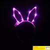 Kids Adults Bunny Ears LED Flashing Glow Headband Women Bar KTV Nightclub Dress Decor Glow Party Supplies