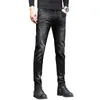 Kong Hong Premium Black Jeans Men's2023 Spring Fashion Brand Slim Fit Feetパンツ