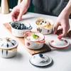 Miski ceramiczne kawaii kuchenne oprogramowanie stołowe makaron ramen sałatka owoc