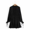 Robes décontractées Beehouse Elegante Sukienka Blouses Robe Vestido de Mujer Woman Vêtements Femme Prom Black Black Long manches