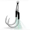 Haczyki rybackie 5Pair/Lot Metal Jig Assist Assists 11-20# Z PE Line Solid Pierścienne Pierścień Jigging Fish Hook-Banidshooks P230317