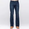 Jeans masculinos GRG Mens Slim Cut Jeans Classic Stretch Jeans Denim levemente Flare Blue Jeans Fashion Troushers Z0315