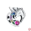 925 silver Fit Pandora Original charms DIY Pendant women Bracelets beads Charms Fine Lucky Unicorn Beads