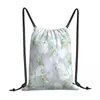 Shopping Bags Drawstring Bag White Calla Flowers Foldable Gym Fitness Backpack Hiking Camping Swimming Sports