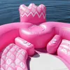 6–7 Personen aufblasbarer Riesen-Pink Float Large Lake Island Spielzeug Pool Fun Raft Wasserboot Big Island Unicorn255v