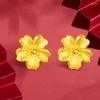 Boucles d'oreilles à tige VOQ couleur or classique Simple fleur de cerisier dames et filles mode fête Boutique cadeau petite fleur boucle d'oreille