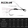 Vishaken AllBlue 4pairs/Lot Metal Jig Assist Hook met PE-lijn Feather vaste ring Lepel zoutwater vishook voor 5-80 g Lure P230317