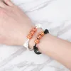 Filo Fili di perline Sport Uomo Basket Calcio Rugby Pallavolo Braccialetti con ciondolo Bracciale Corda nera intrecciata regolabile fatta a mano