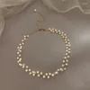 Choker LoveLink Jewelry Fashion Simple Short Necklace Imitation Pearl Stainless Steel Women Statement