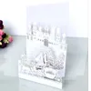 Gratulationskort 50st Laser Cut Wedding Invitations Card Cover Carriage Castle Paper Card Anpassade visitkort Party Decor Favor Supplies 230317