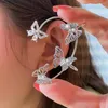 Orecchini a cerchio ALIUTOM Metallo placcato Non-Piercing Cartilagine Polsino dell'orecchio Zircone Farfalla Colore dorato Orecchino a clip per le donne Ragazze Matrimonio