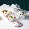 Miski ceramiczne kawaii kuchenne oprogramowanie stołowe makaron ramen sałatka owoc