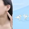 Stud Earrings Silver Color Spoon Knife For Women Creative Metal Simple Earring Hollow Design Female Fashion Jewelry