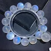 Strand Natural Blue Light Moonstone Round Pärlor Armband Sträcka 12,5 mm Big Women Men Fashion Stone äkta