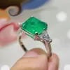 Eheringe Delicado Corte Cuadrado Lago Azul Verde Circn Anillo Nupcial Para Mujer Elegante Compromiso Boda Joyera Regalo