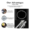 2 mm 3 mm 4 mm 5 mm 6,5 mm 7 mm 7,5 mm 8 mm Klassiskt halsband Silver Vvs Moissanite Herrkedjor Fine Jewelry Tennis Chain