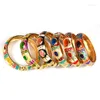 Bangle Floral Cloisonne Bracelets articulados BANGLES BUFFS ROLOD ROLOD ROLOD ROLOAD para mulheres Bijoux fêmea feminina