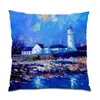 Pillow Sofas Decorative Cases Oil Painting 45x45 Polyester Linen Velvet Artistic Home Creative Colorful Covers E0174