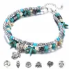 طبقات متعددة من طراز Starfish Shell Cours for Women Vintage Boho Yoga Beads Chain anklet Bracelet Chain Beact Jewelry Jewelry Wholesale