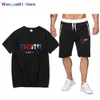 Wangcai01 Men's Tracksuits Marca de verão Tremácia de camiseta masculina Principada de t-shirt Setra de roupas esportivas masculinas para pescoço curto seve roupas masculinas legais 2023 0318H23
