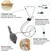 Kattleksaker leksak fylld mus interaktiv för katter hängande dörr utdragbart rep rep kattunge stick hushållsmaterial