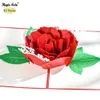 Gratulationskort 10 Pack 3D Rose Flower Pop-Up Card för alla hjärtans dag Jors dag Justen Fru Födelsedagsgränsskort Partihandel 230317