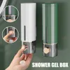 Vloeibare zeepdispenser 450 ml wand gemonteerd vloeistof zeep dispenser badkamer douchegel container shampoo fles handpers voor keukentoiletaccessoires 230317