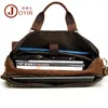 Kolejki Kubug Men's Oryginalna skórzana teczka biznesowa torba na zwykłą retro moda 17-calowa torebka laptopa